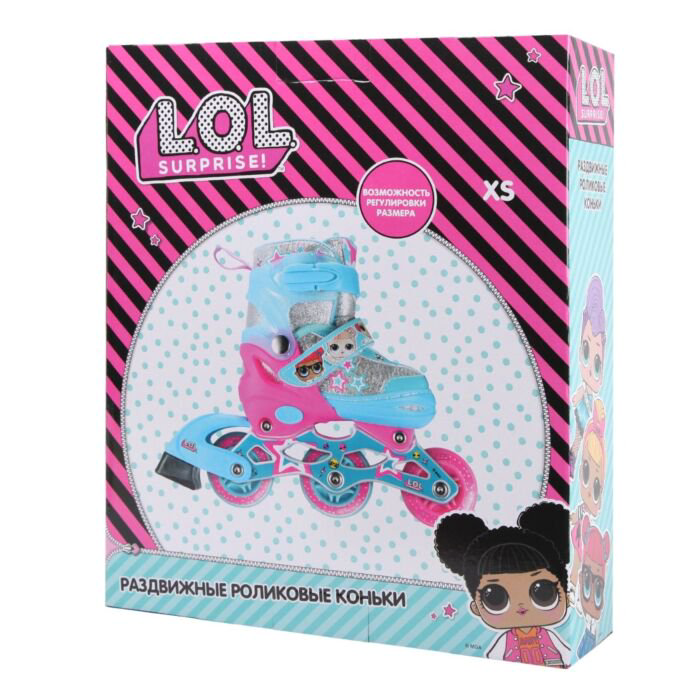 Ролики 1toy LOL размер  ХS 26-29 голубые купить,NaN