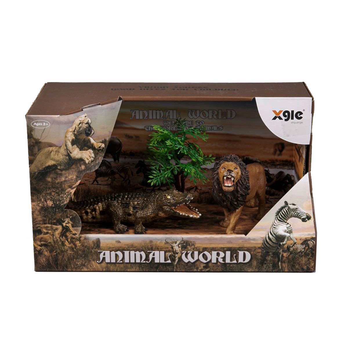 Фигурки Animal World Лев и крокодил
