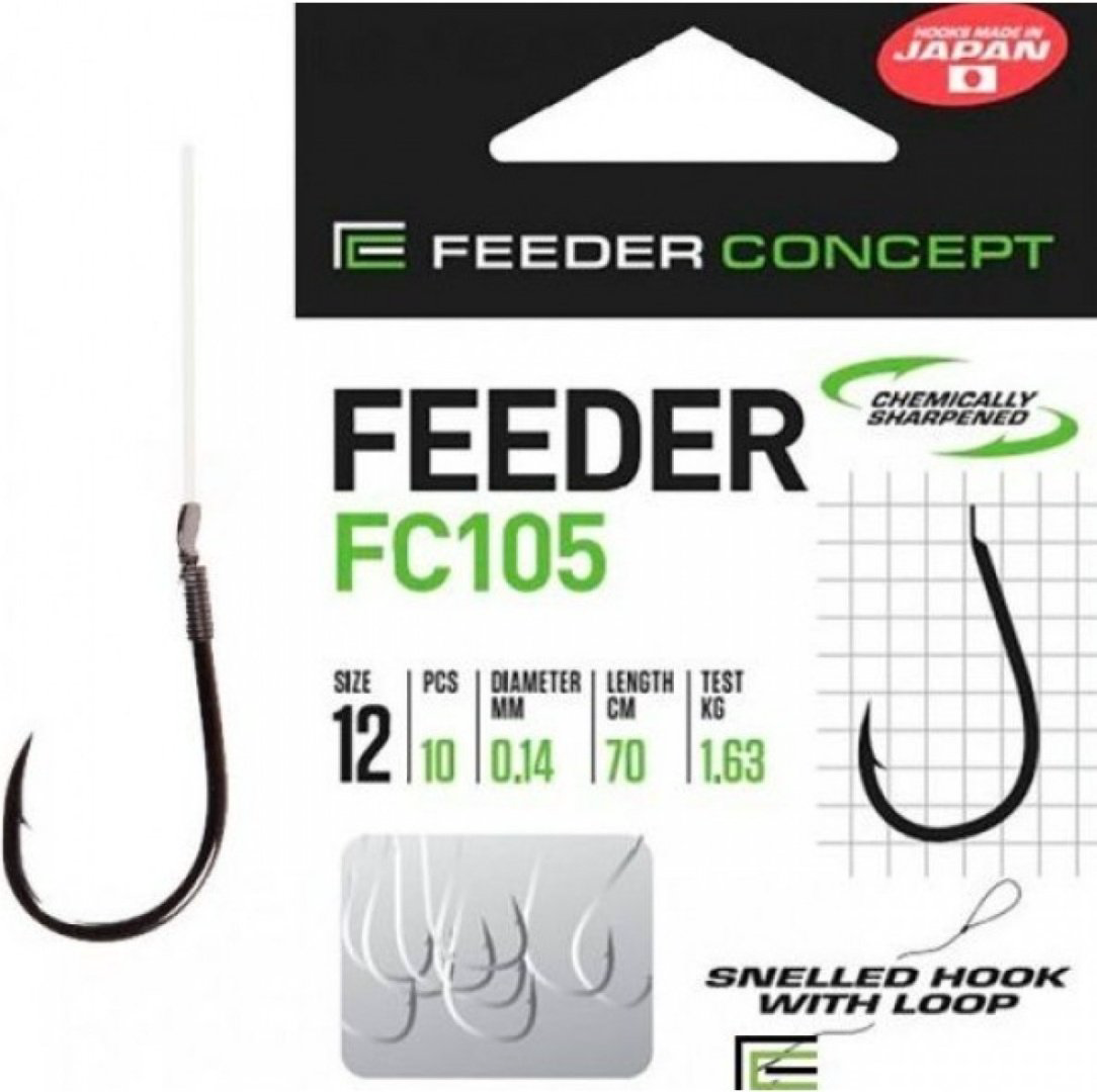 Крючок для рыбалки Feeder Concept FC105-012-014 одинарный серебристый 10 шт купить,NaN