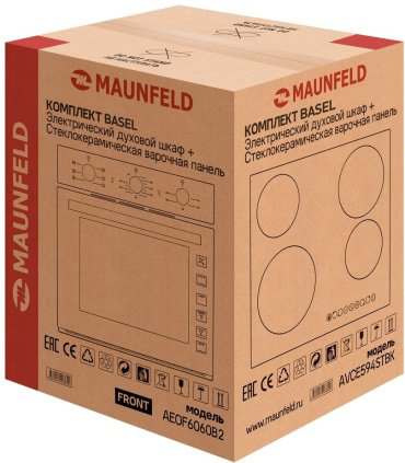 Духовой шкаф MAUNFELD Basel AEOF6060B2 + варочная поверхность AVCE594STBK черный купить,NaN