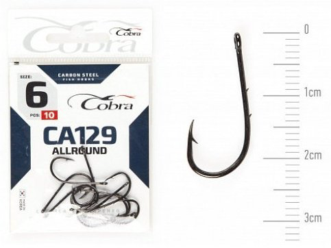 Крючок для рыбалки Cobra ALLROUND CA129-006 одинарный черный 10 шт купить,NaN
