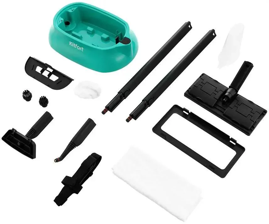 Пароочиститель Kitfort KT-9102-3 черно-бирюзовый