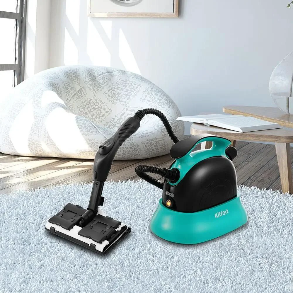 Пароочиститель Kitfort KT-9102-3 черно-бирюзовый купить,NaN