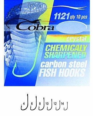Крючок для рыбалки Cobra C1121NSB-004 одинарный черный 10 шт купить,NaN