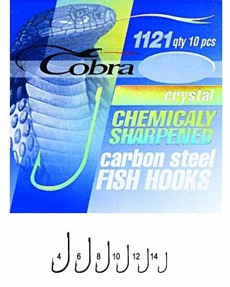 Крючок для рыбалки Cobra C1121NSB-004 одинарный черный 10 шт купить,NaN