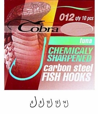 Крючок для рыбалки Cobra C012BL-012 одинарный серебристый 10 шт купить,NaN