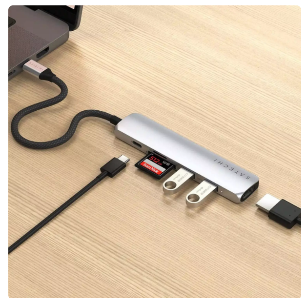 Адаптер Satechi 6-in-1 USB-C Slim Multiport Silver - ForteMarket Адаптер Satechi 6-in-1 USB-C Slim Multiport Silver купить,43690