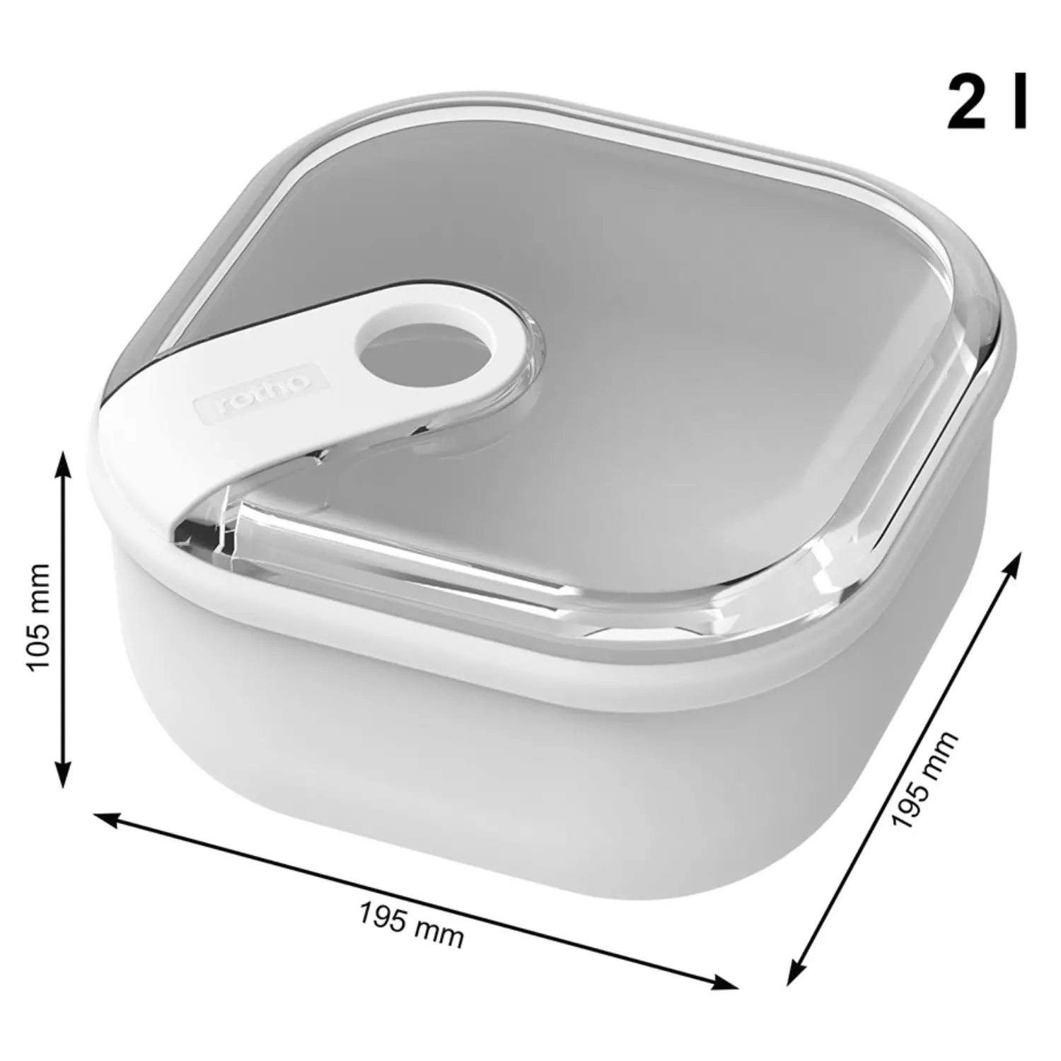 Контейнер Rotho 1057301023 ELA 2 л белый купить,NaN