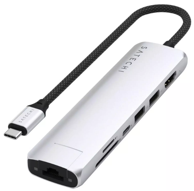 Адаптер Satechi 7-in-1 USB-C Slim Multiport with Ethernet Silver