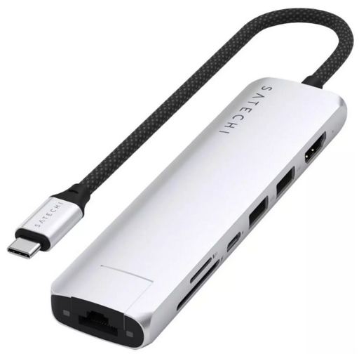 Адаптер Satechi 7-in-1 USB-C Slim Multiport with Ethernet Silver