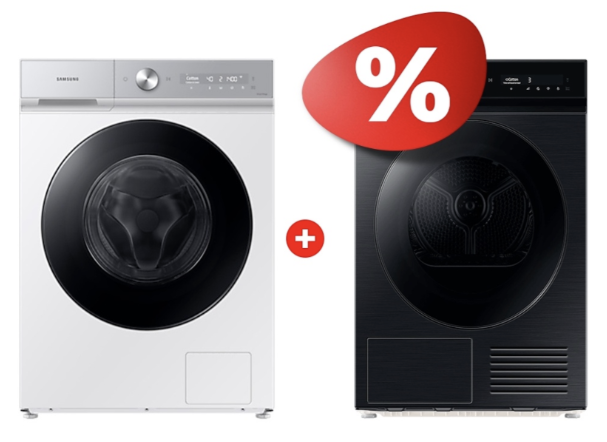 Стиральная машина Samsung WW11CB944CGHLD белый + DV90BB9445GBLP черный