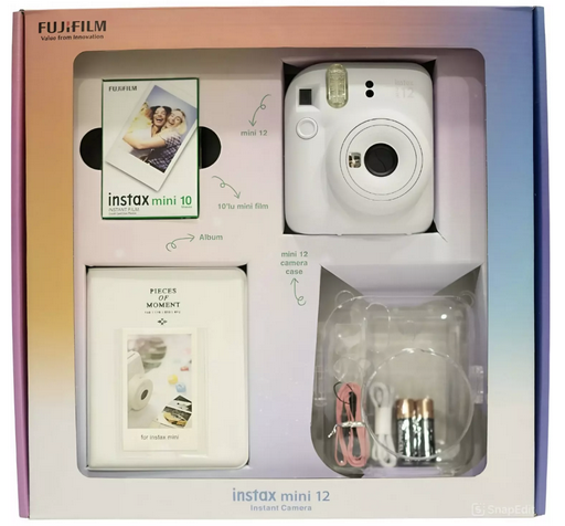 Фотоаппарат моментальной печати Fujifilm Instax mini 12 Bundle Clear Case + L10PK Clay White