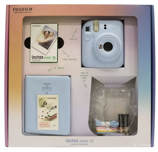 Фотоаппарат моментальной печати Fujifilm Instax mini 12 Bundle Clear Case + L10PK Pastel Blue