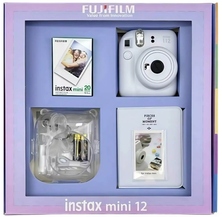 Фотоаппарат моментальной печати Fujifilm Instax mini 12 Bundle Clear Case + L20PK Clay White