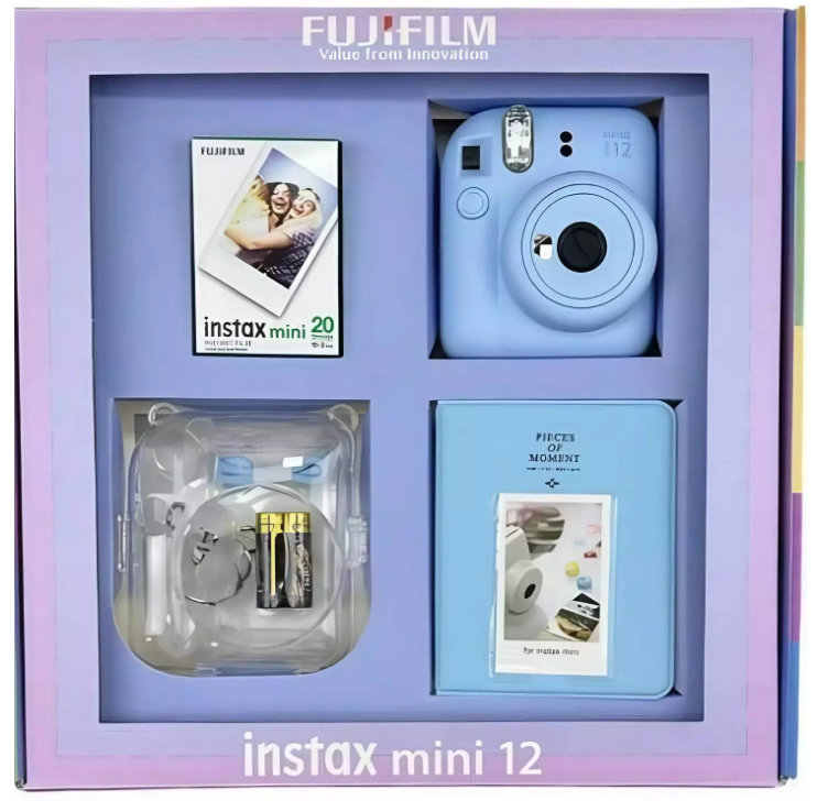 Фотоаппарат моментальной печати Fujifilm Instax mini 12 Bundle Clear Case + L20PK Pastel Blue