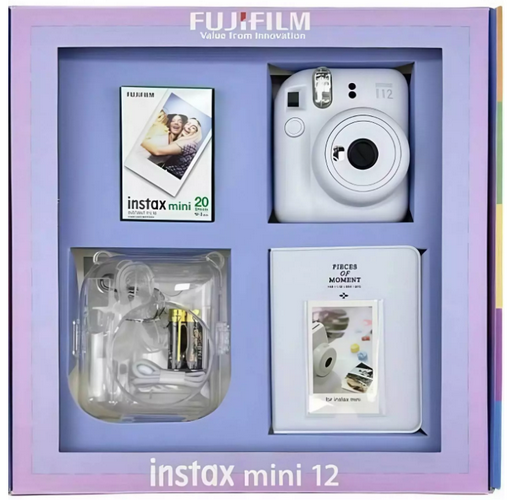 Фотоаппарат моментальной печати Fujifilm Instax mini 12 Bundle Clear Case + L20PK Clay White