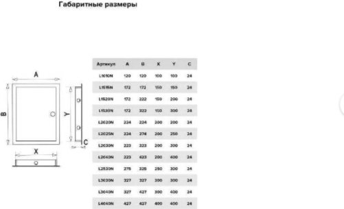 Люк ревизионный Эра санитарный настенный, 224х224 мм