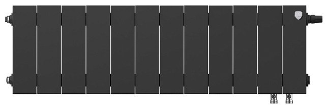 Радиатор Royal Thermo секционный PianoForte 300 Noir Sable Danfoss биметаллический, кол-во секций: 12