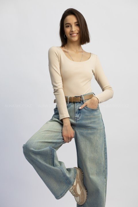 Боди-лонгслив alinashoes бежевый 44 купить,NaN