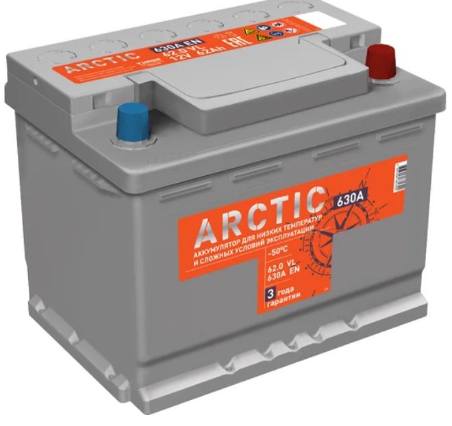 Аккумулятор TITAN 6СТ-62.0 VL Arctic 62 Ач обратная