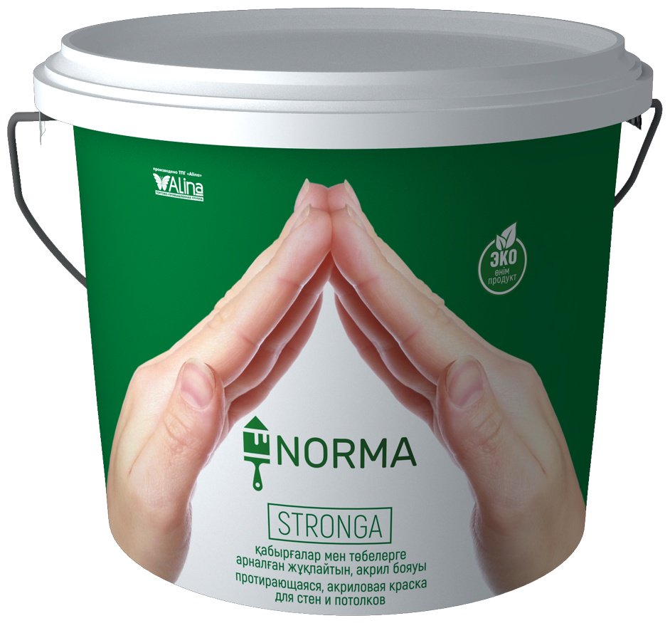 Краска NORMA водоэмульсионная Stronga для стен и потолков 4.5 кг, белый цвет