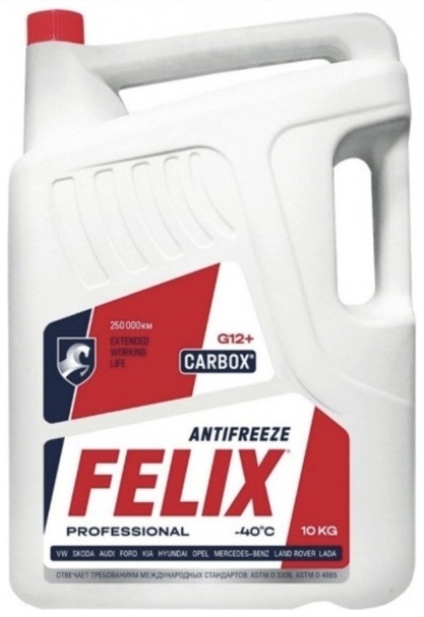 Антифриз Felix Carbox красный (розовый) G-12+ 10 л
