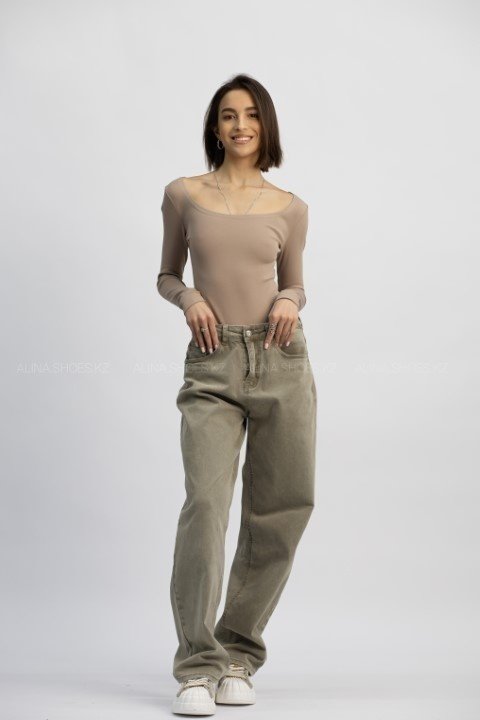 Боди-лонгслив alinashoes коричневый купить,NaN