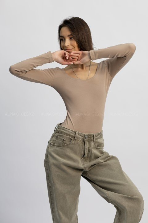 Боди-лонгслив alinashoes коричневый купить,NaN