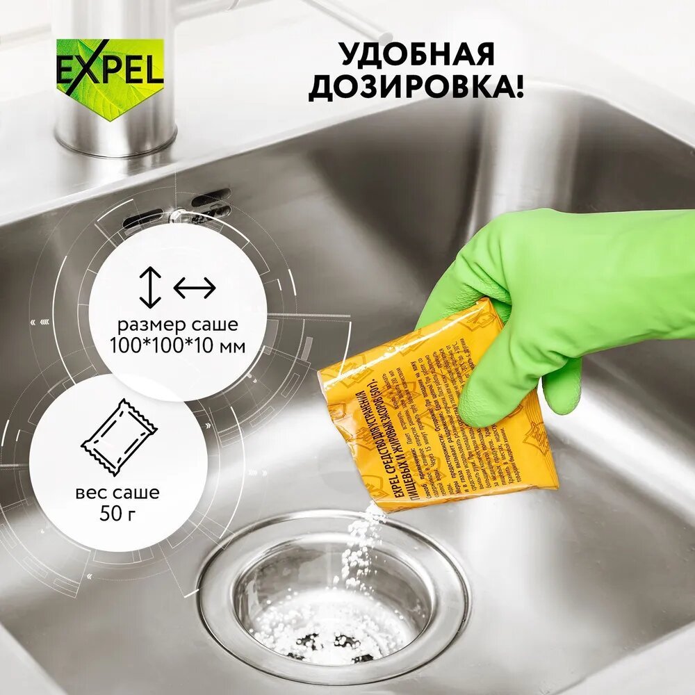 Гранулы Жирогон Expel от засоров на кухне купить,572
