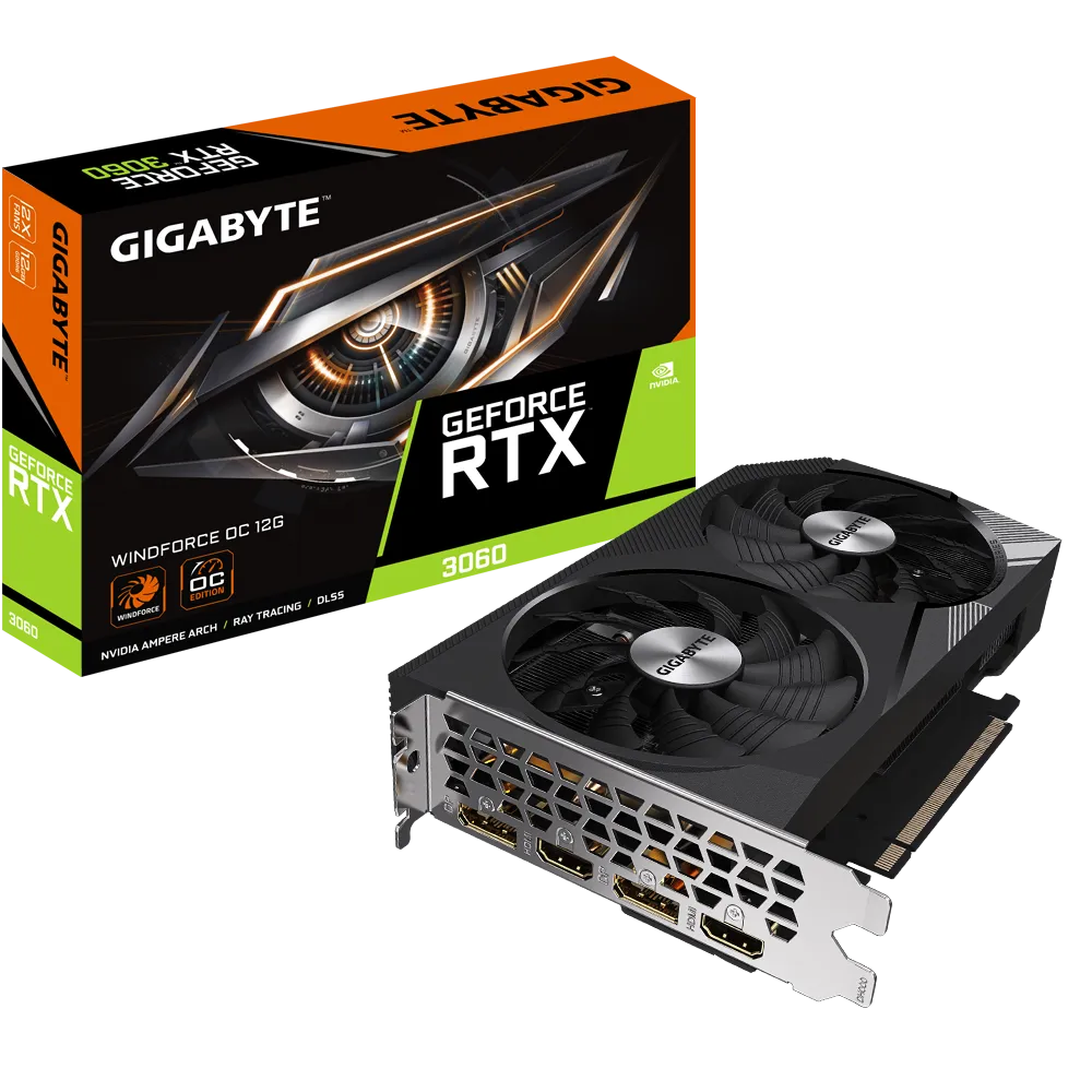 Видеокарта GeForce RTX 3060 WINDFORCE OC 12G GV-N3060WF2OC-12GD купить,0