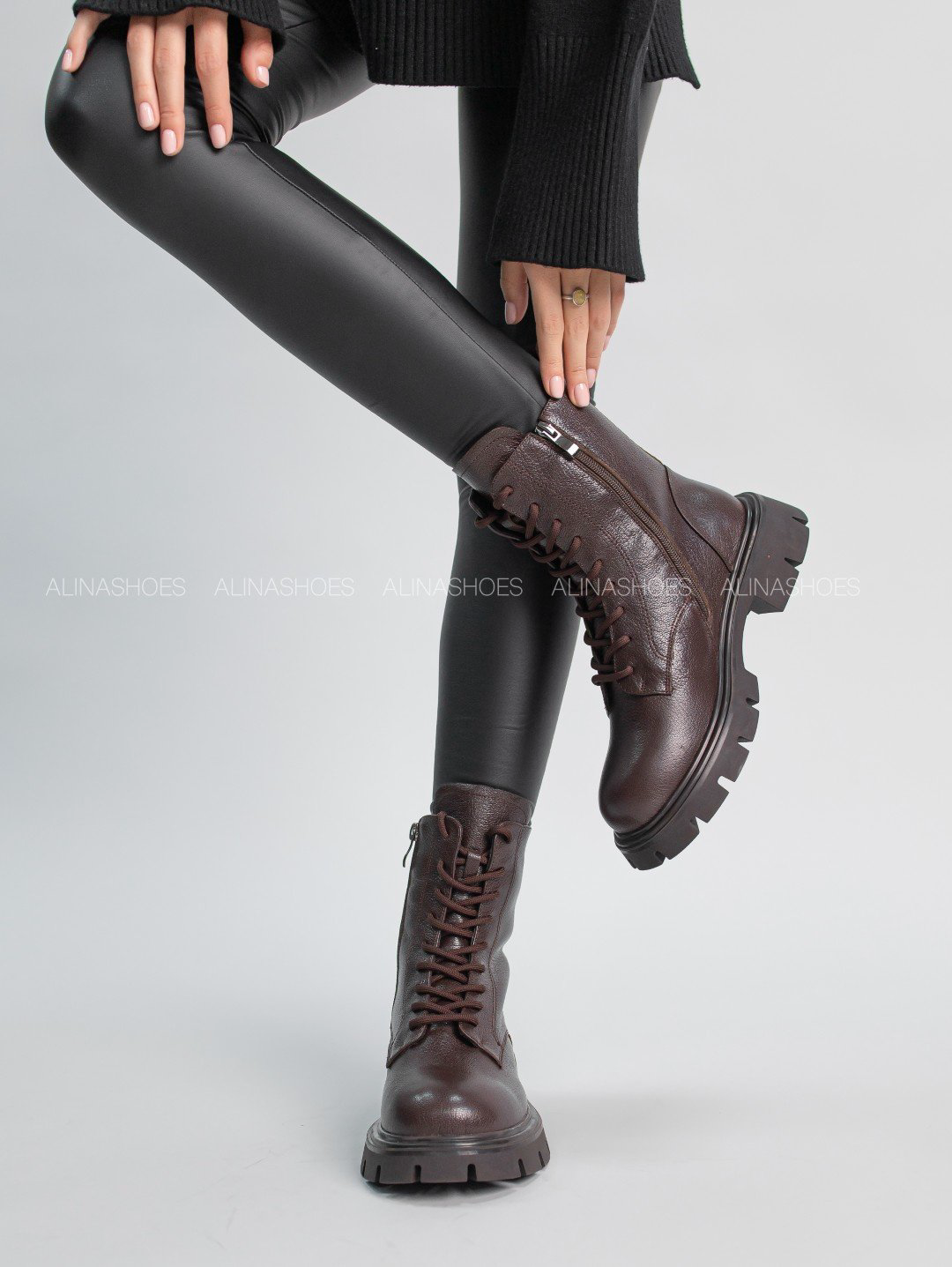 Ботинки alinashoes коричневый купить,NaN