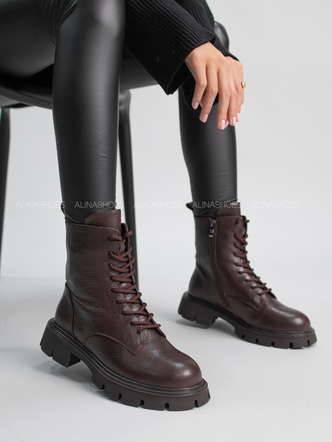 Ботинки alinashoes коричневый купить,NaN