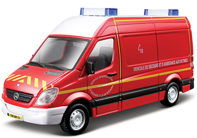 Модель автомобиля Bburago 1:50 Mercedes Benz Sprinter red купить,NaN