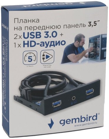 Плата расширения Gembird FP3.5-USB3-2A-HDA 20-1 pin - ForteMarket Плата расширения Gembird FP3.5-USB3-2A-HDA 20-1 pin купить,0