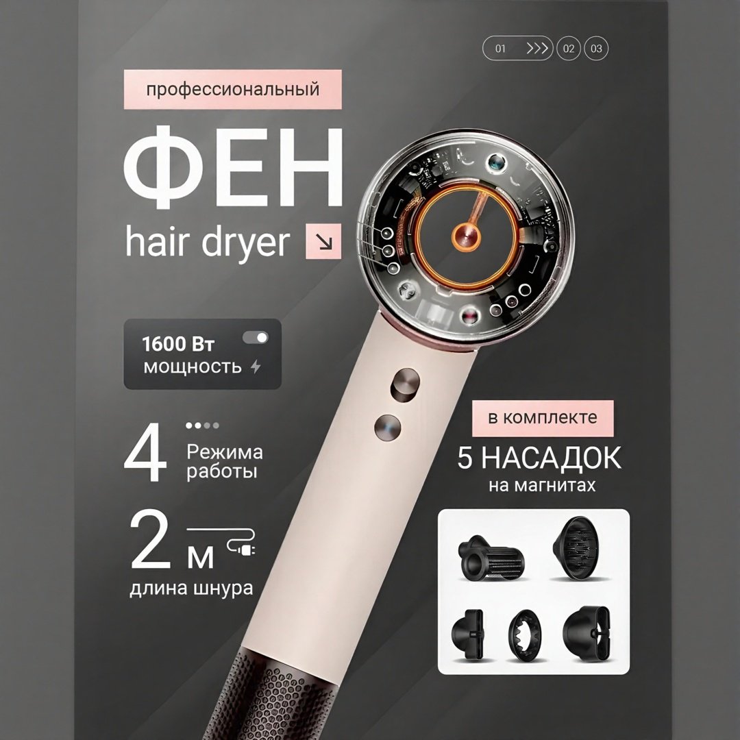 TAZADEM Oluri-HD16 фен 1600 Вт