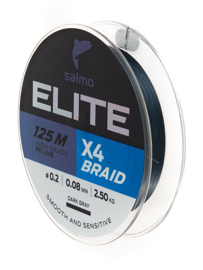 Рыболовная леска Salmo Elite х4 Braid 0,12 мм 125 м темно-зеленая купить,NaN