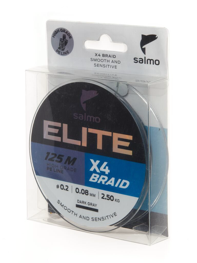 Рыболовная леска Salmo Elite х4 Braid 0,08 мм 125 м темно-зеленая купить,NaN