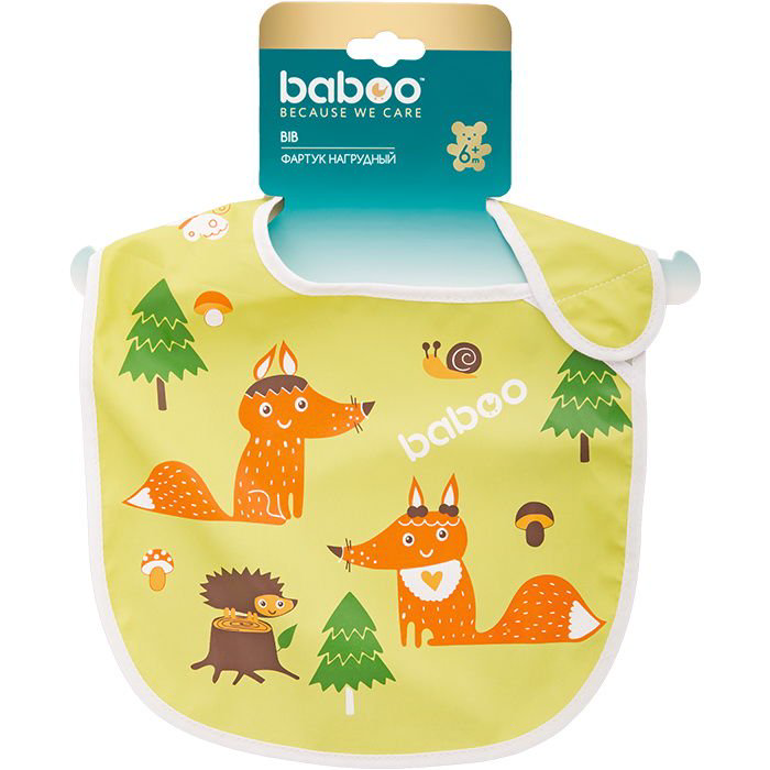 Фартук нагрудный Baboo Love Story Fox 6 м+ желтый купить,NaN
