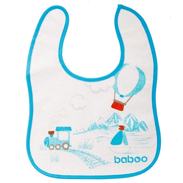 Фартук нагрудный Baboo Transport 12 м+ бело-голубой купить,NaN