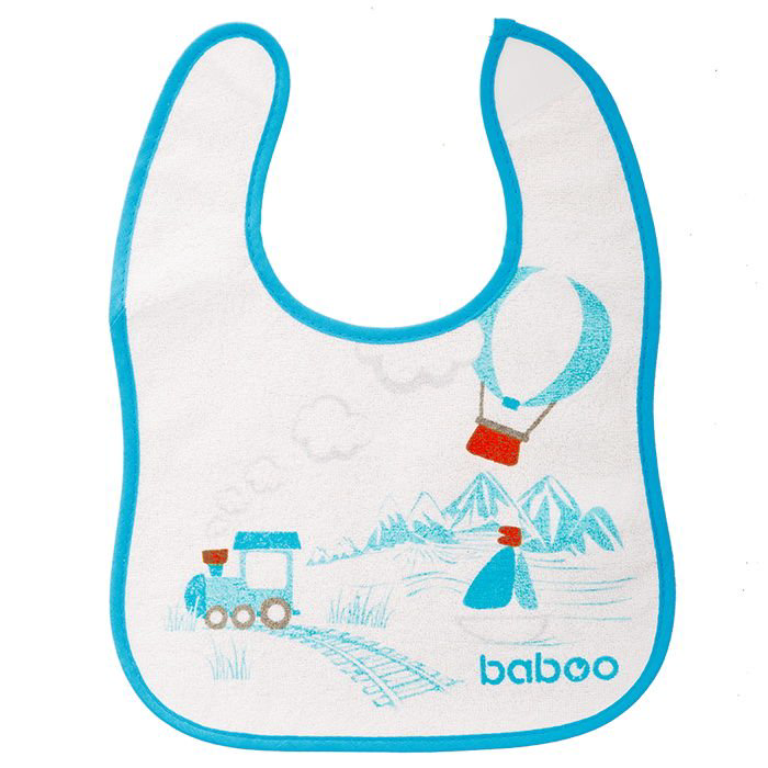 Фартук нагрудный Baboo Transport 12 м+ бело-голубой купить,NaN