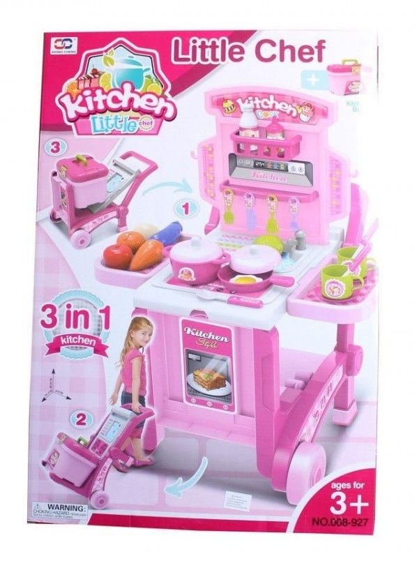 Игровой набор Besty Кухня на колёсиках 008-927 розовая купить,NaN