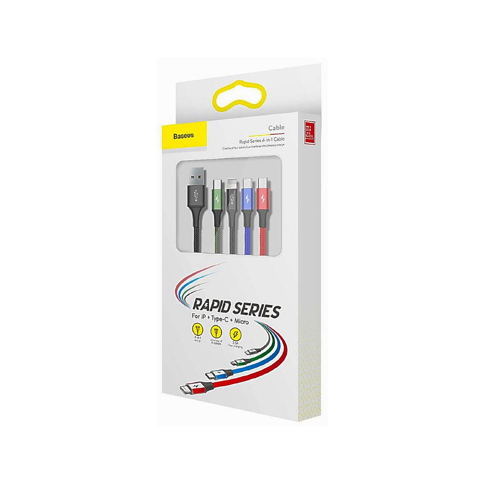Кабель Baseus CA1T4-B01 1,2 м мультиколор