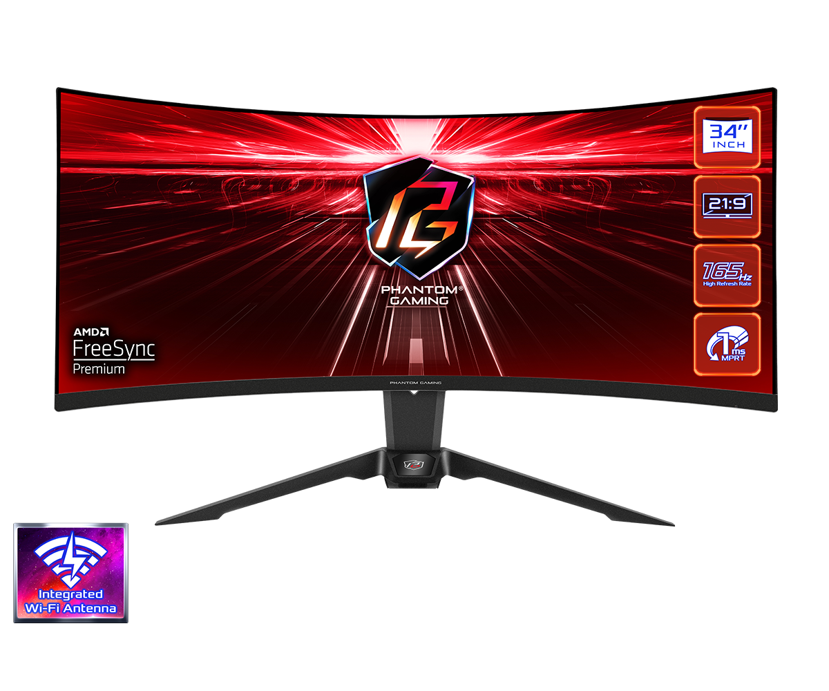 Монитор ASRock PG34WQ15R2B Phantom Gaiming 34" черный