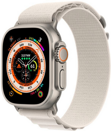 Смарт часы Apple Watch Ultra Cellular 49mm Medium MQFR3 Titanium Case with Starlight Alpine Loop 