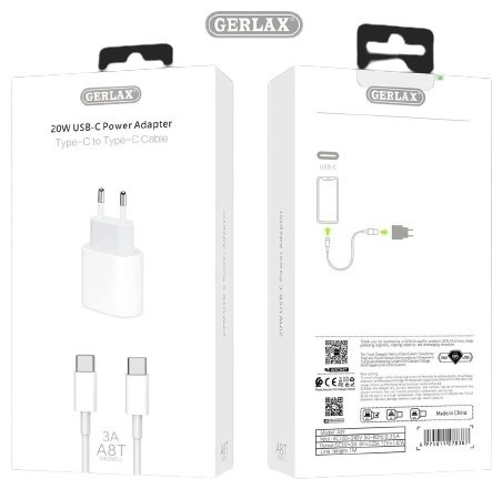 Зарядное устройство GERLAX A8T USB Type-C белый купить,16000