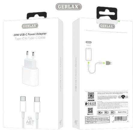 Зарядное устройство GERLAX A8T USB Type-C белый купить,16000