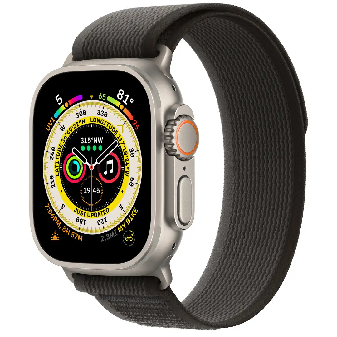 Смарт-часы Apple Watch Ultra Cellular 49mm MQFX3 Titanium Case with Black/Gray Trail Loop M/L