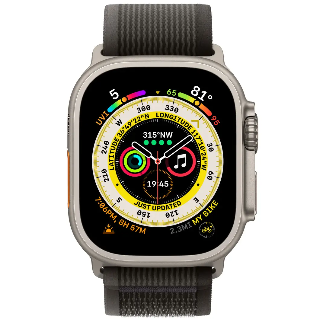Смарт-часы Apple Watch Ultra Cellular 49mm MQFX3 Titanium Case with Black/Gray Trail Loop M/L купить,NaN