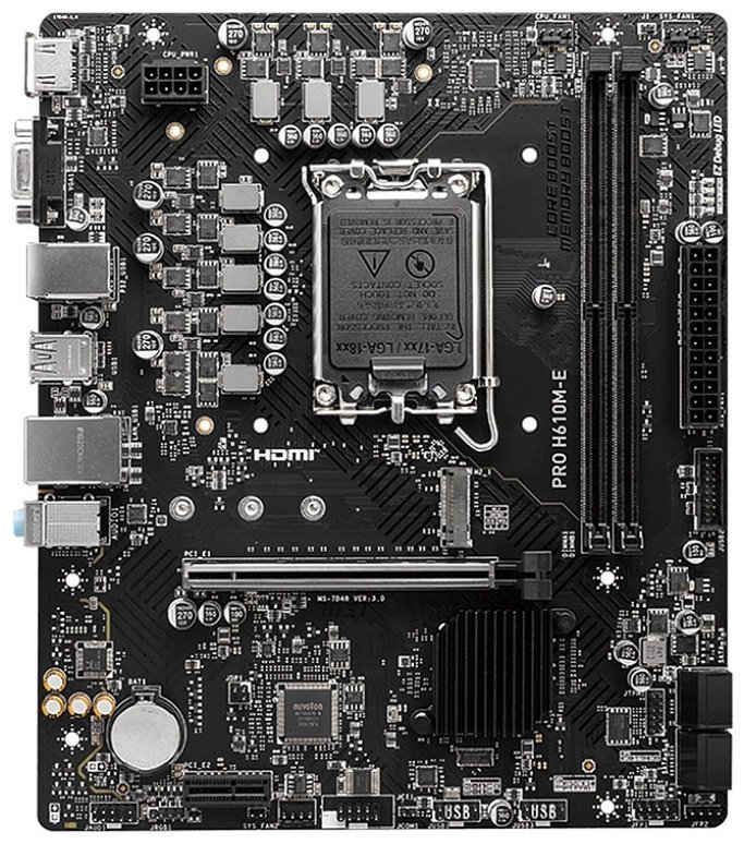 Материнская плата MSI PRO H610M-E купить,48790