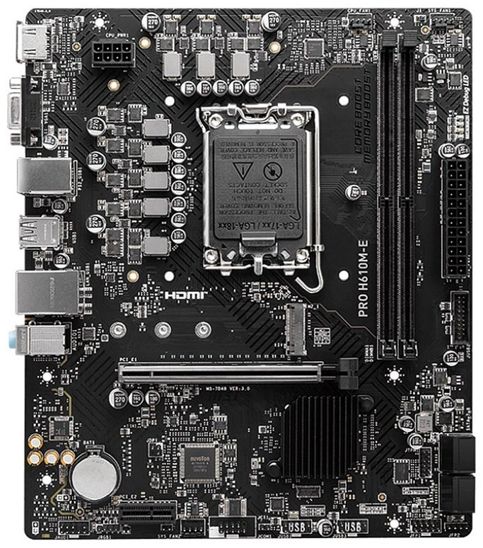 Материнская плата MSI PRO H610M-E купить,48790